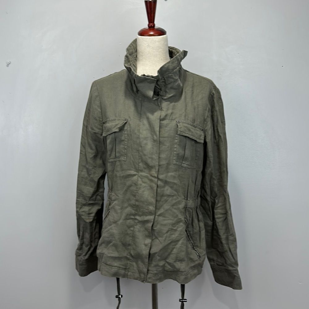 Kenneth Cole Green High Neck Jacket